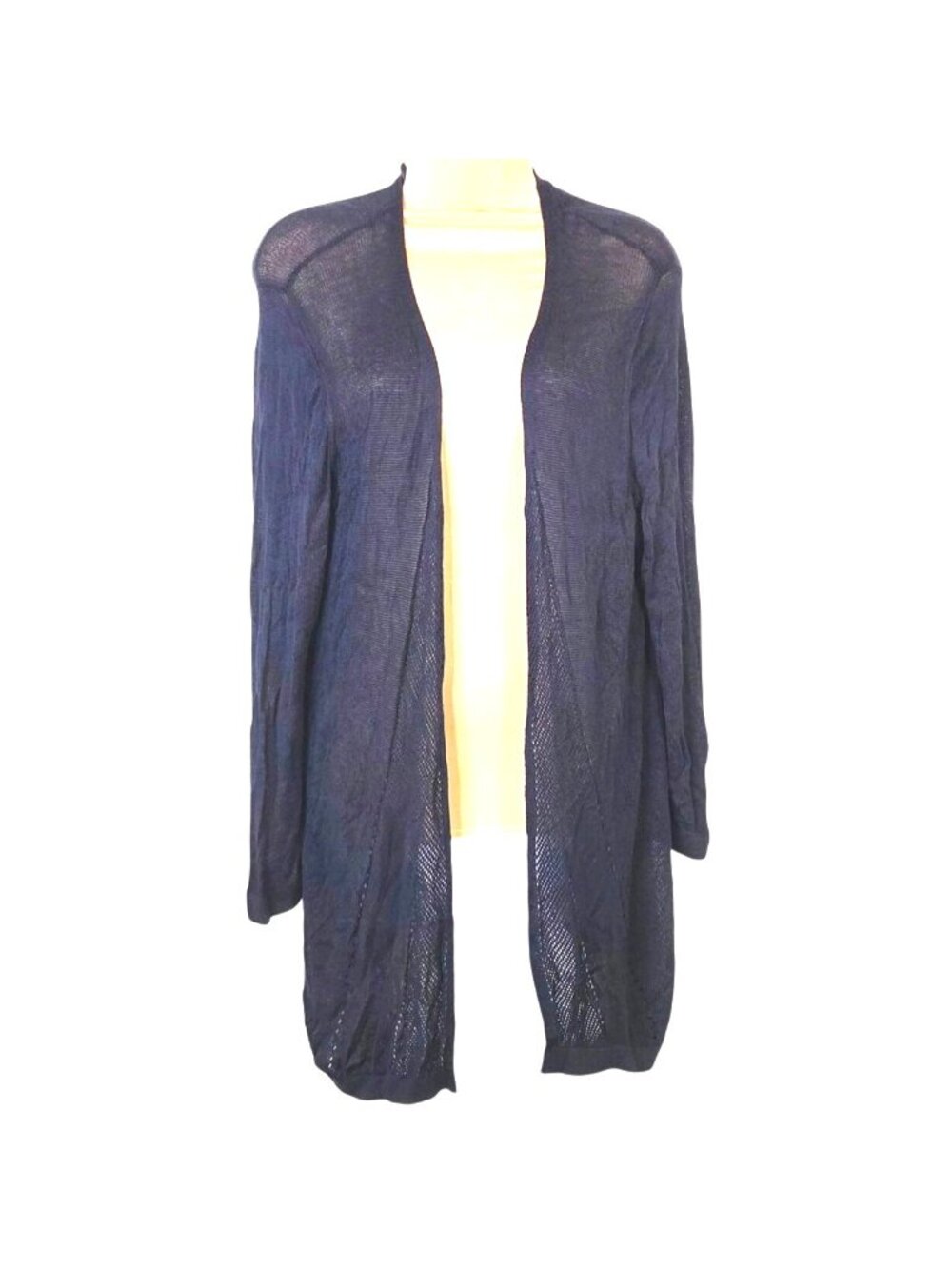 Womens Navy Blue Lightweight Open Front Cardigan V Back Detail XL